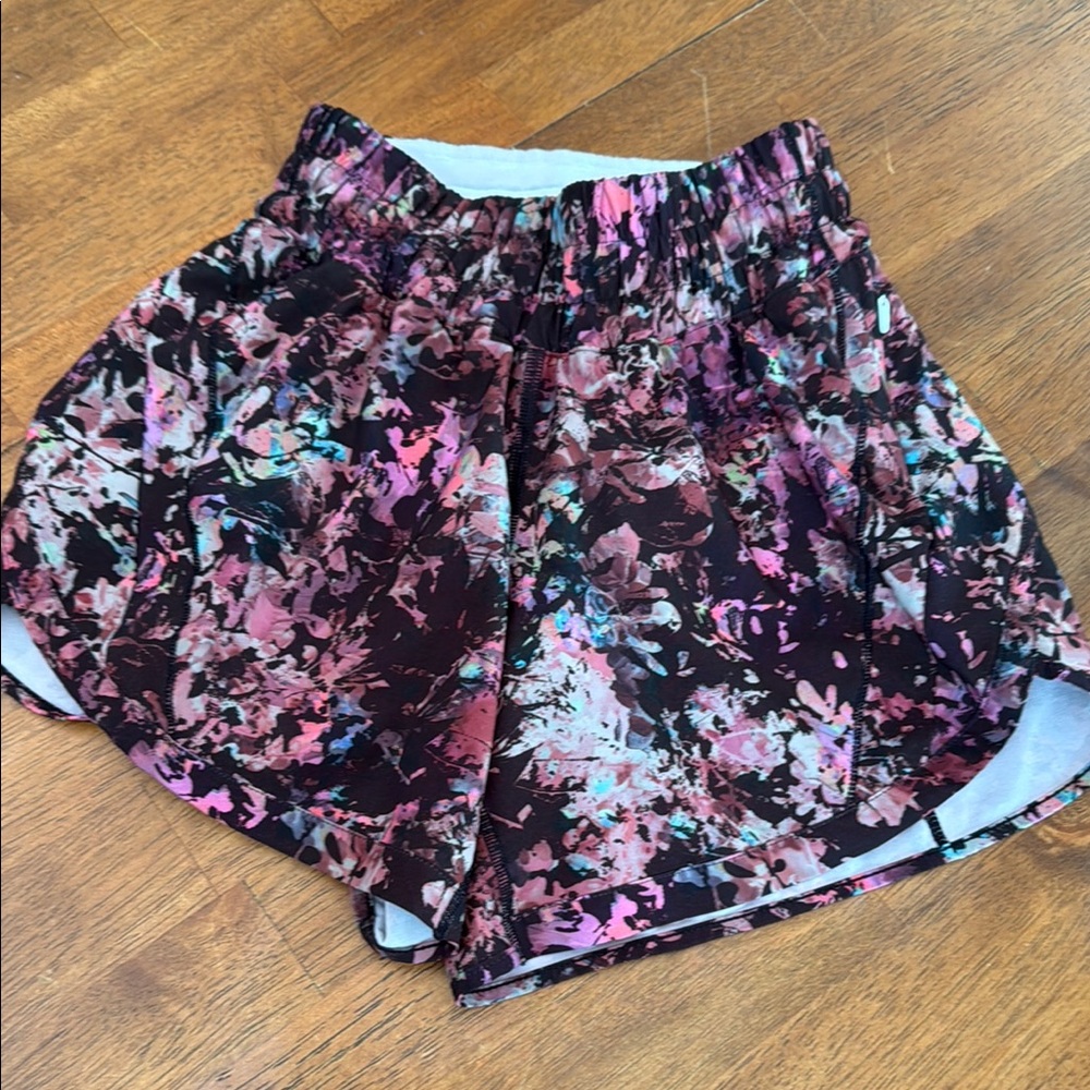Floral Patterned Athletic Shorts Lululemon
